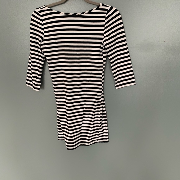Soprano Stripe 3/4 Sleeve Tee Navy & White Small - Picture 3 of 4